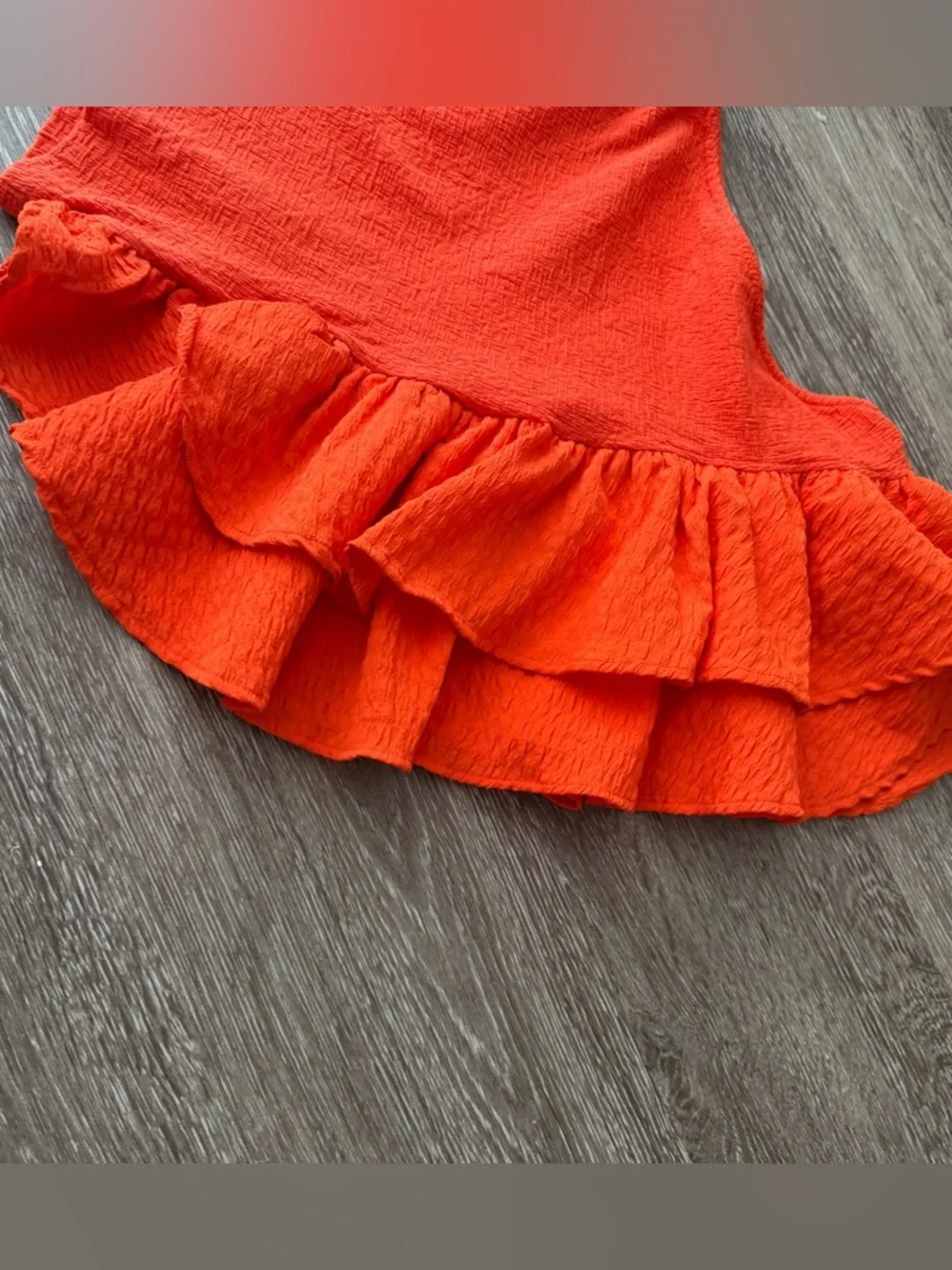 By Anthropologie Ruffled One-Shoulder Top Orange‎ size XXS